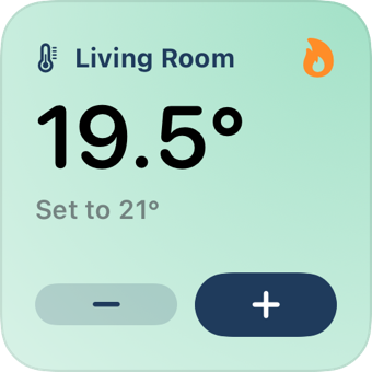 The Heating widget, small