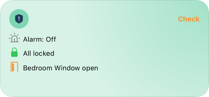 The Security widget, medium