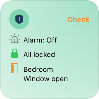 The Security widget, small