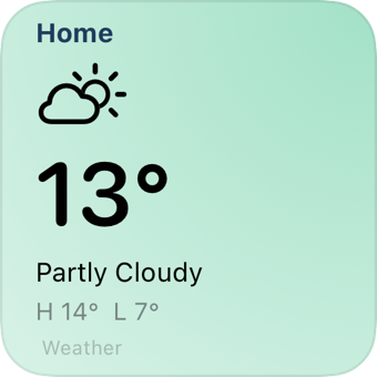 The Weather widget, small